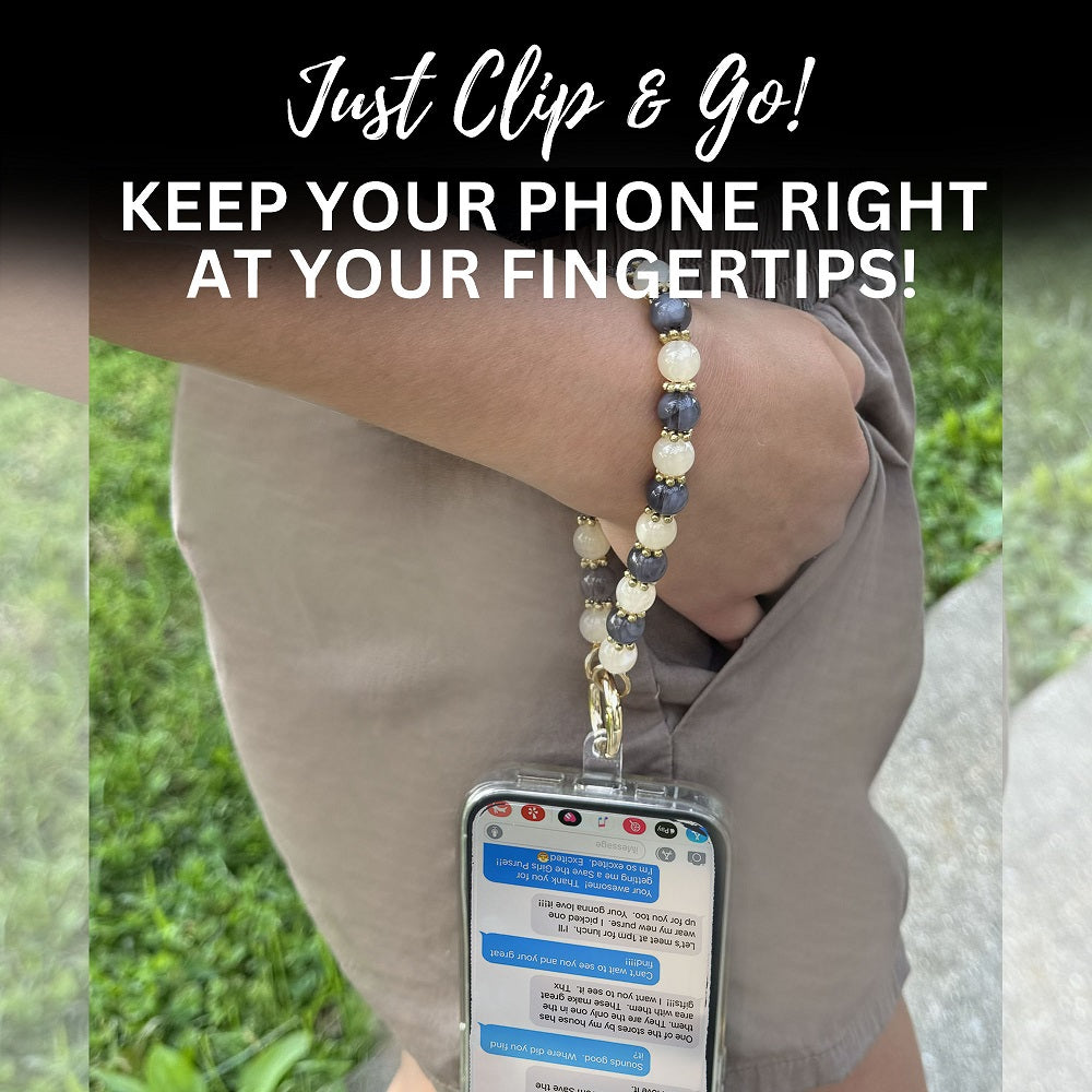 SaveTheGirls Clip & Go Beaded Wristlet Nina Collection — detail close-up