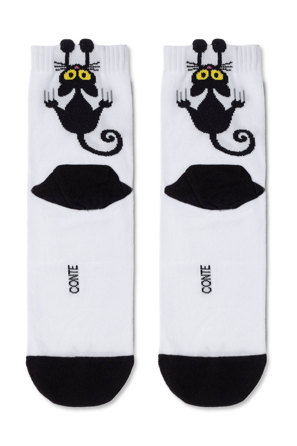 TheRanok.com Cotton Socks Conte Classic 233 - Picot "Black cat" — lifestyle context