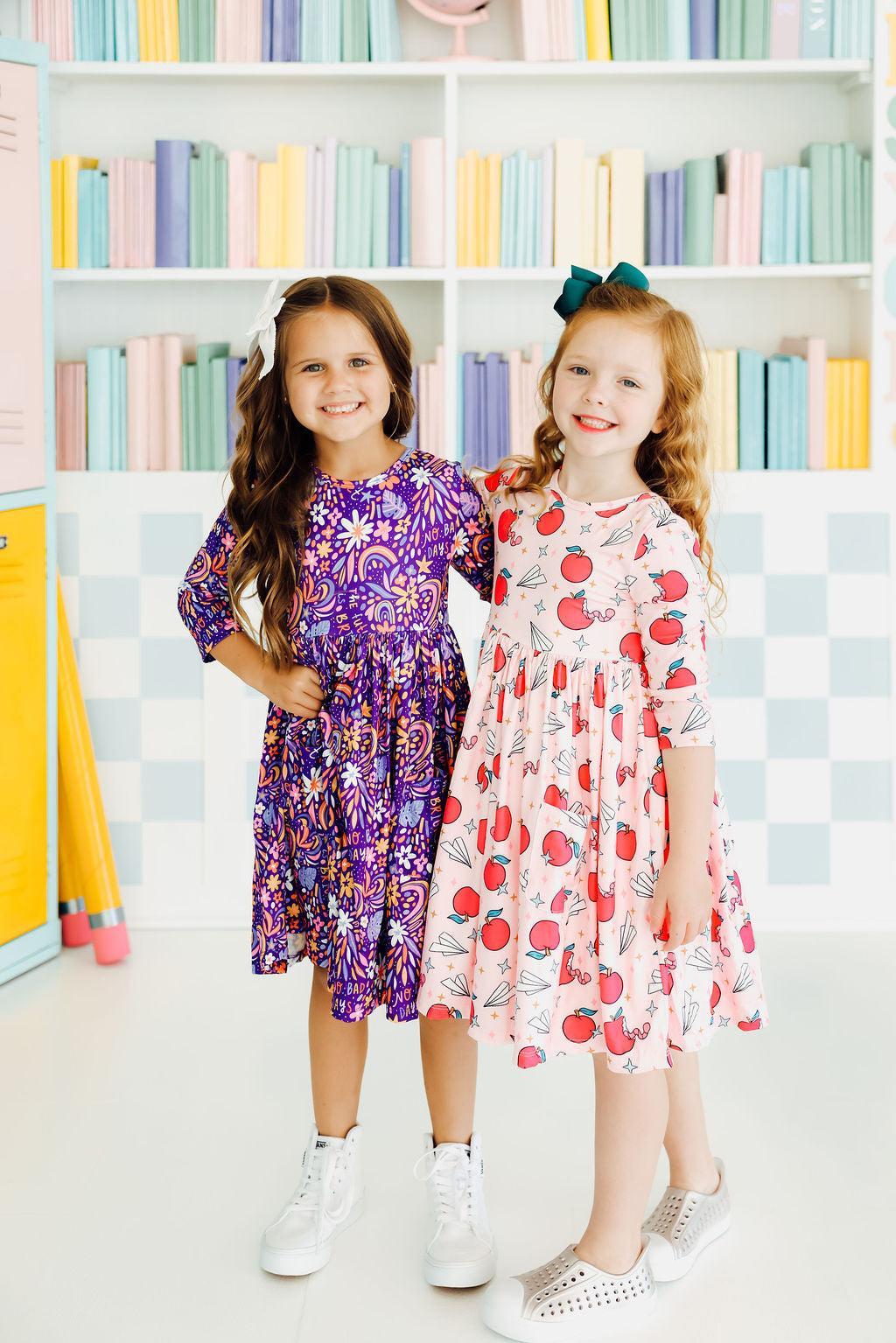 Mila & Rose ® No Bad Days 3/4 Sleeve Pocket Twirl Dress — comparison shot
