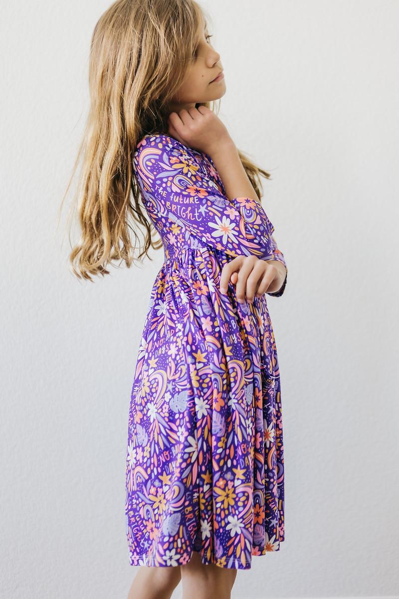 Mila & Rose ® No Bad Days 3/4 Sleeve Pocket Twirl Dress — size reference