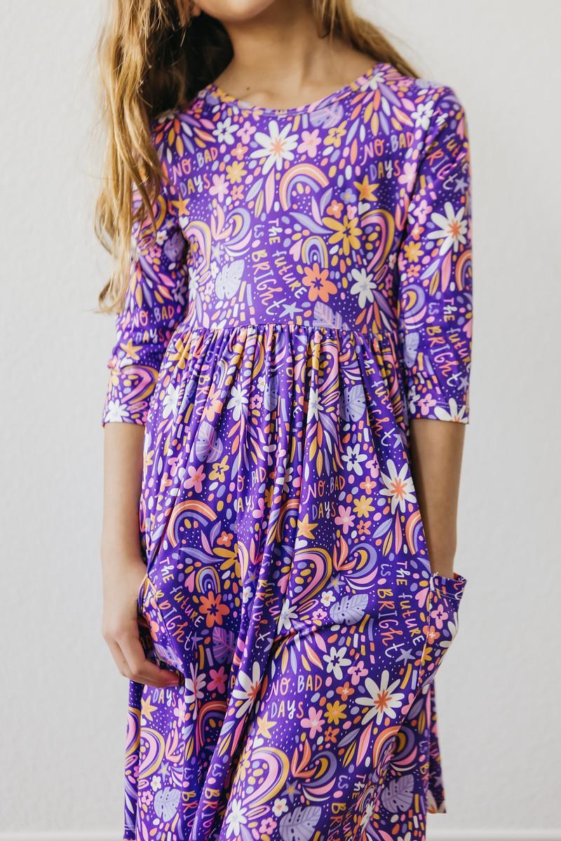 Mila & Rose ® No Bad Days 3/4 Sleeve Pocket Twirl Dress — color detail