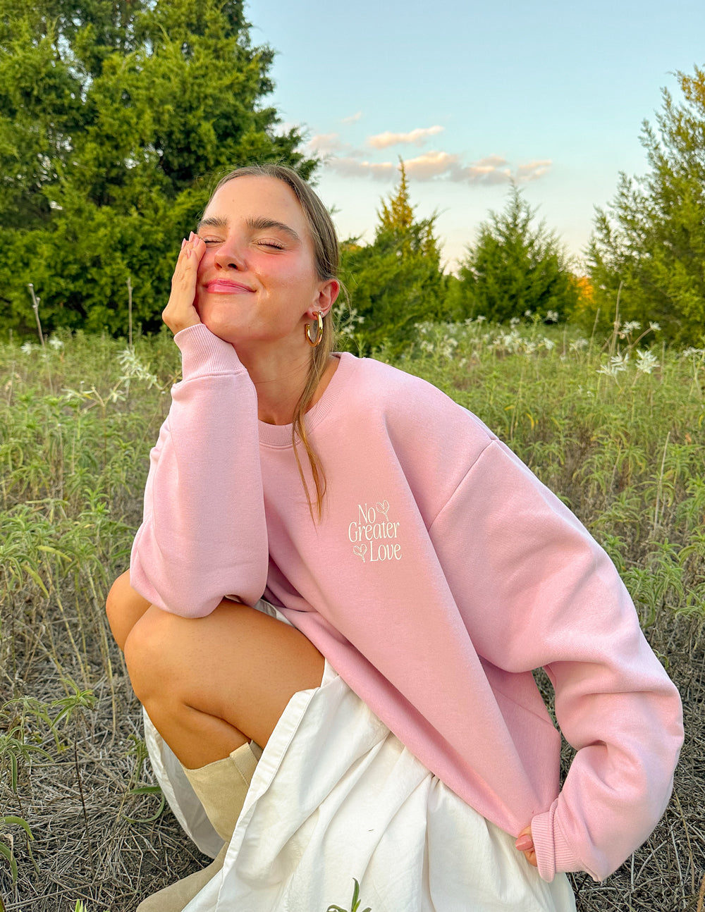 Elevated Faith No Greater Love Unisex Crewneck — detail shot 7