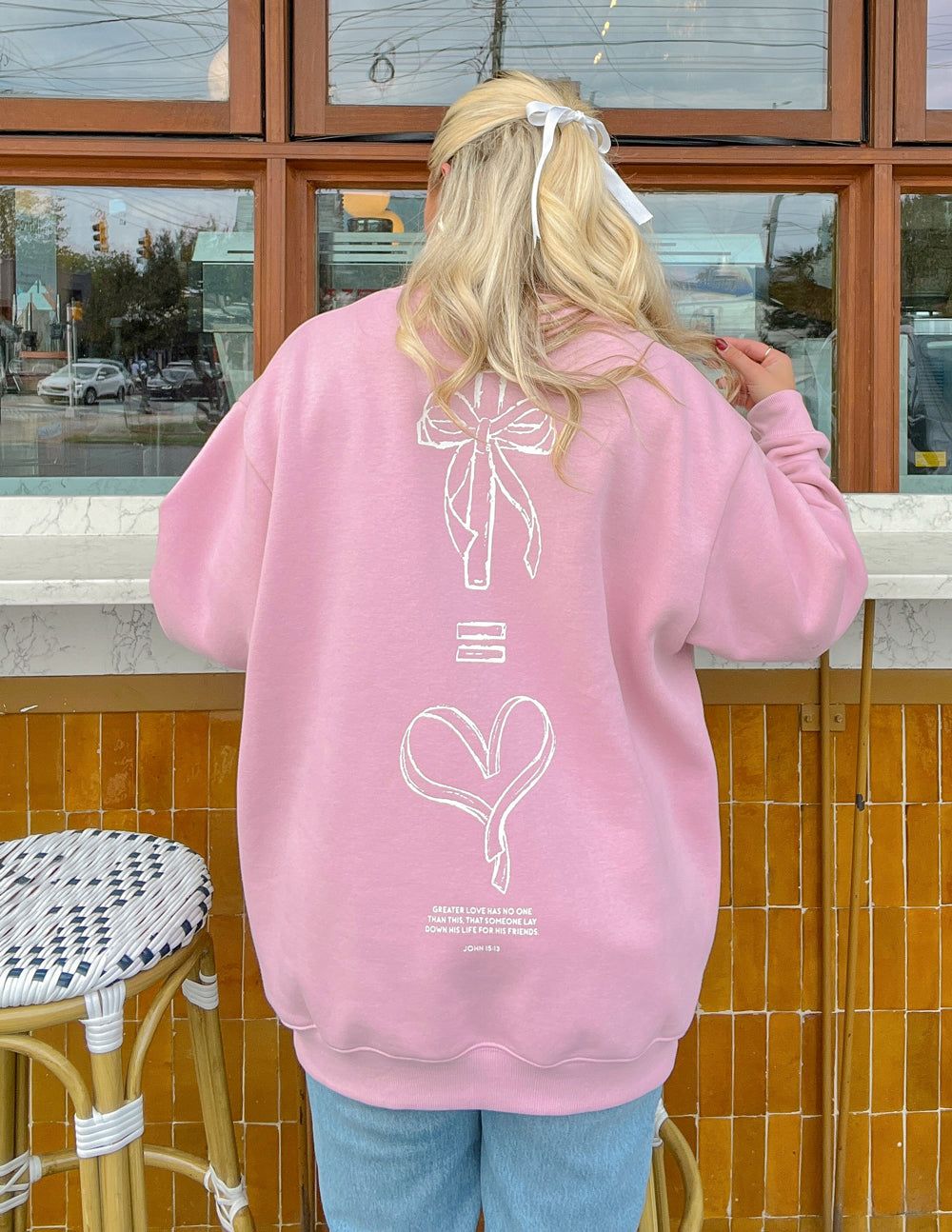Elevated Faith No Greater Love Unisex Crewneck — detail shot 10