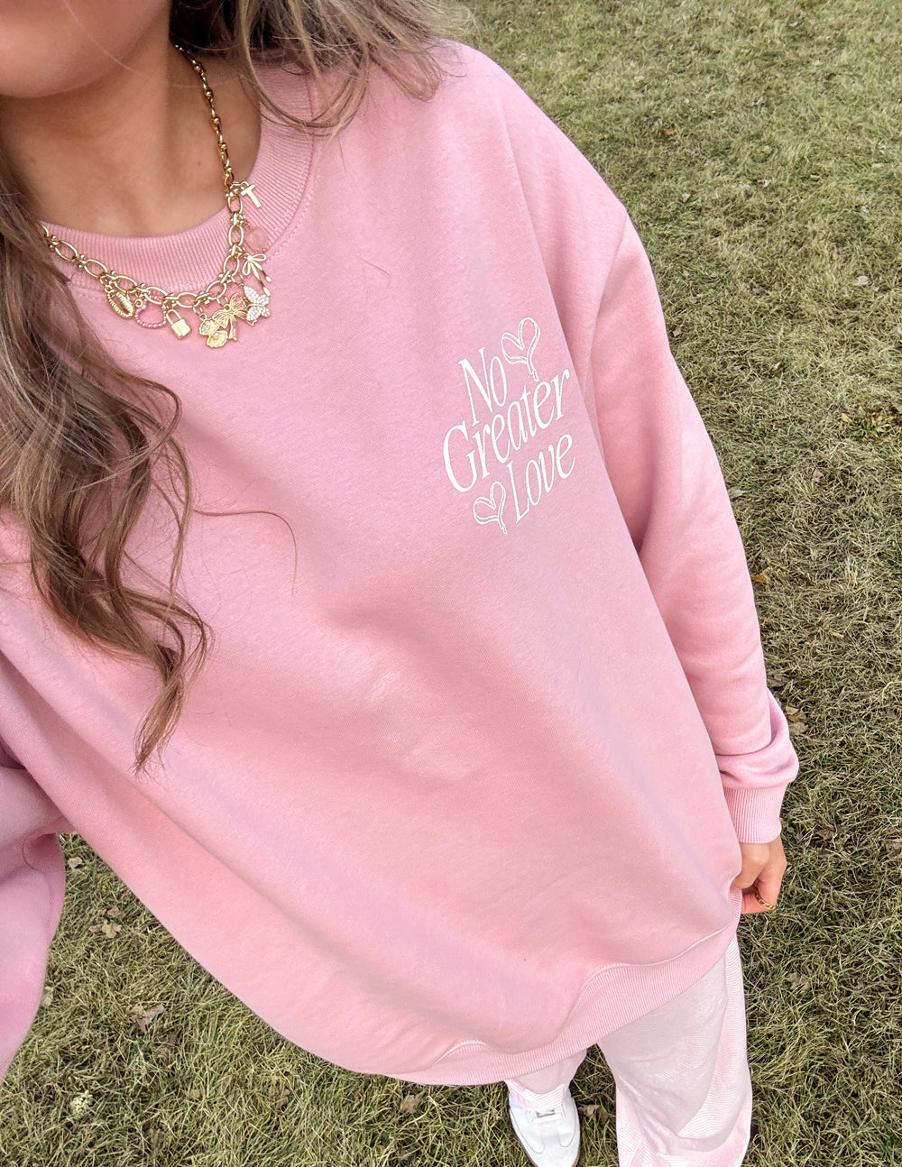 Elevated Faith No Greater Love Unisex Crewneck — comparison shot