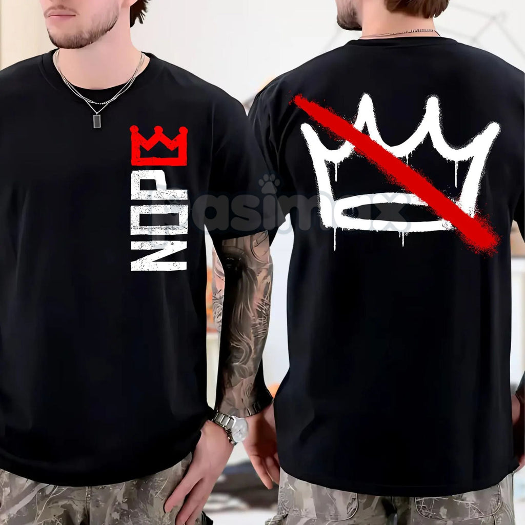 Pasimax "No Kings in America" T-Shirt - Anti-Monarchy Political Statement Tee, Crown Protest Gift, Unisex Patriotic Graphic —