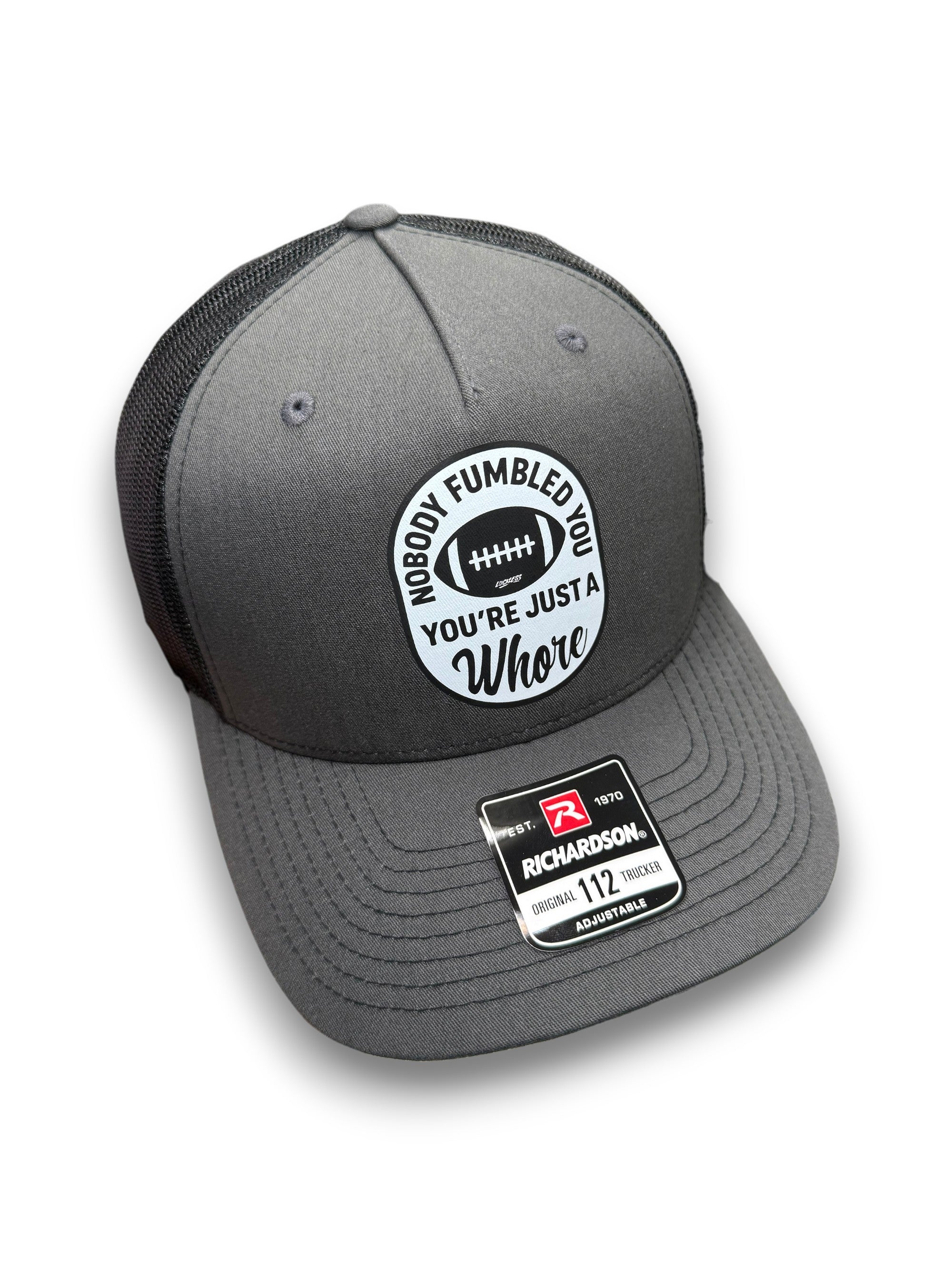 Luckless Outfitters Nobody Fumbled You Trucker Hat — main product shot