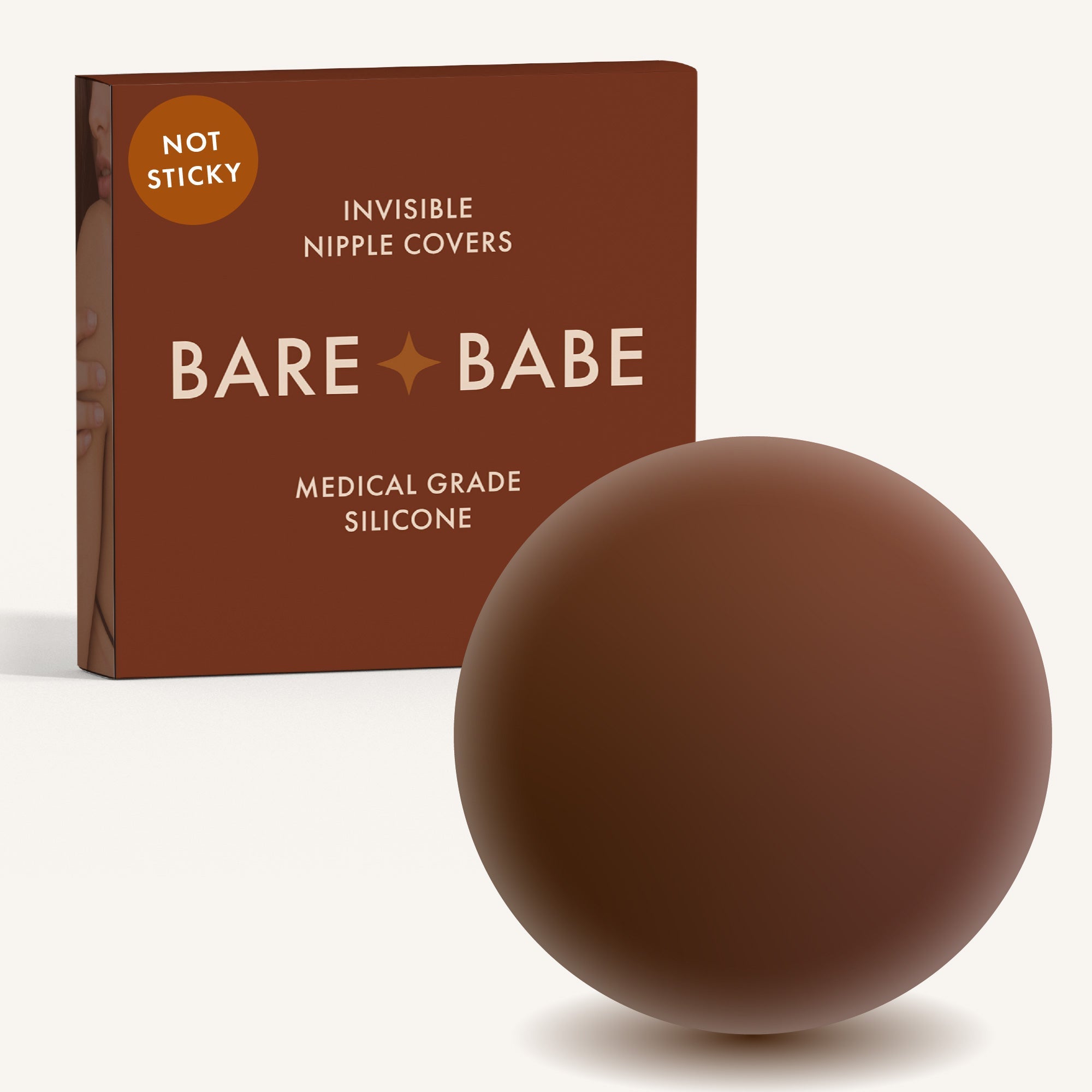 Bare Babe Non-Adhesive Nipple Covers — branding close-up