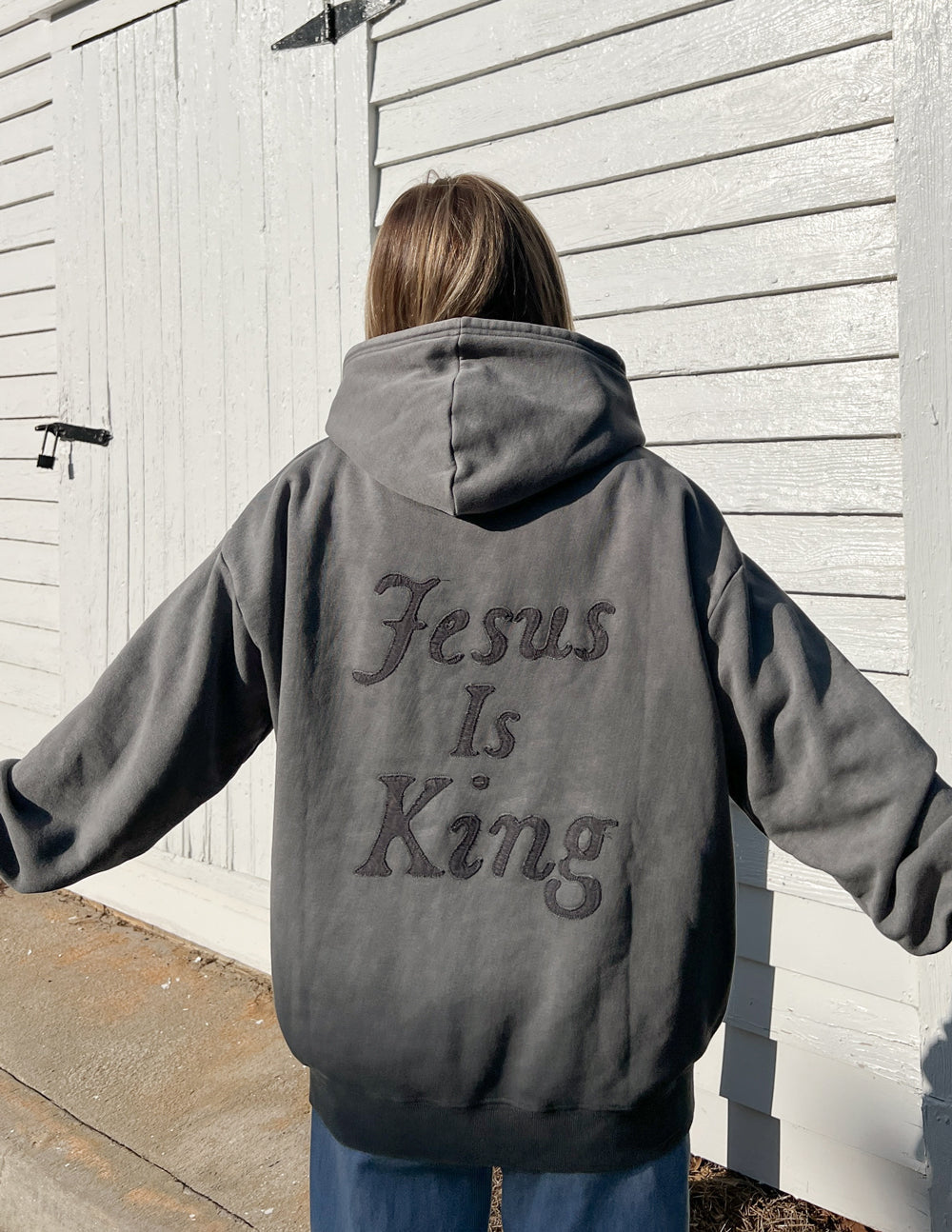 Elevated Faith Not Sorry Jesus Is King Unisex Hoodie — detail shot 6