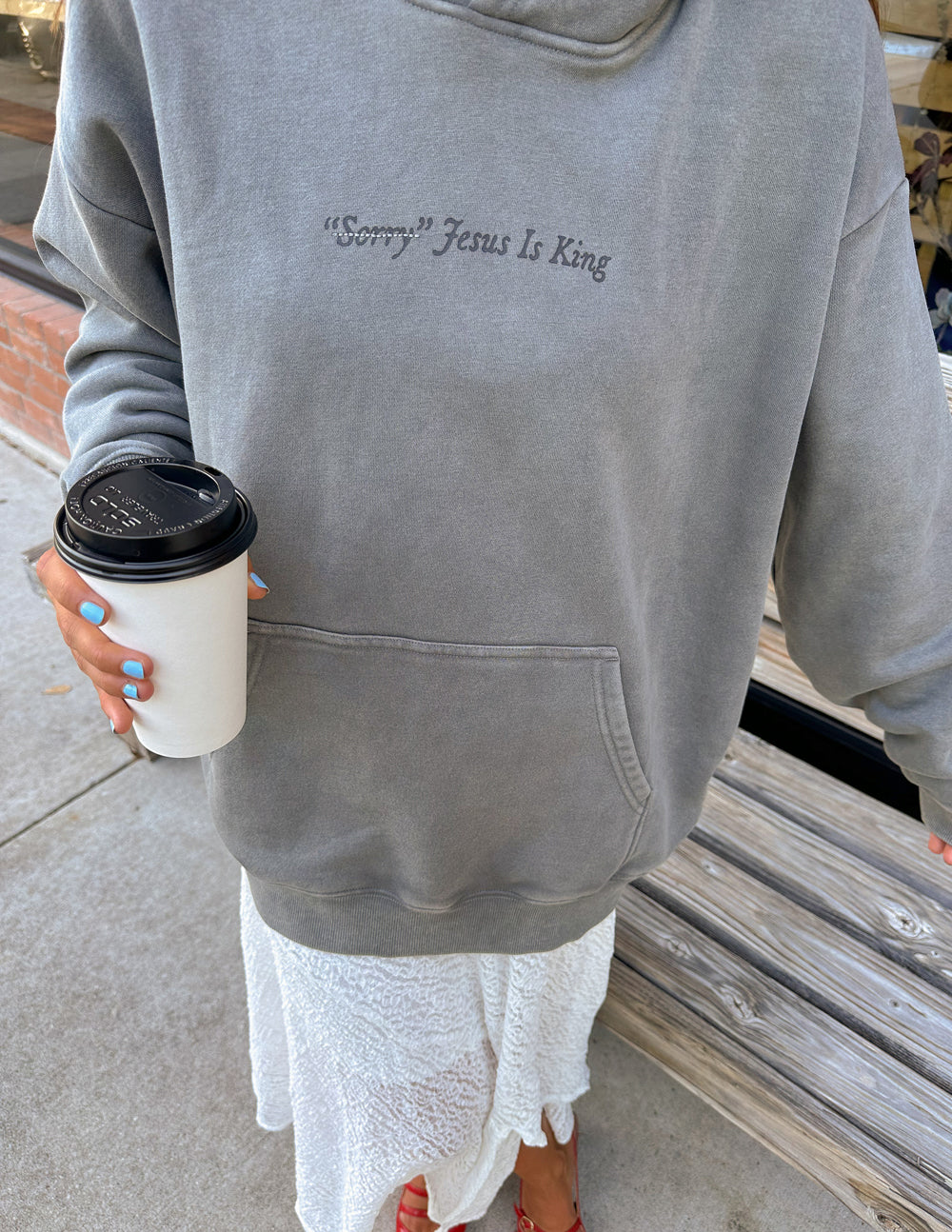 Elevated Faith Not Sorry Jesus Is King Unisex Hoodie — detail shot 10