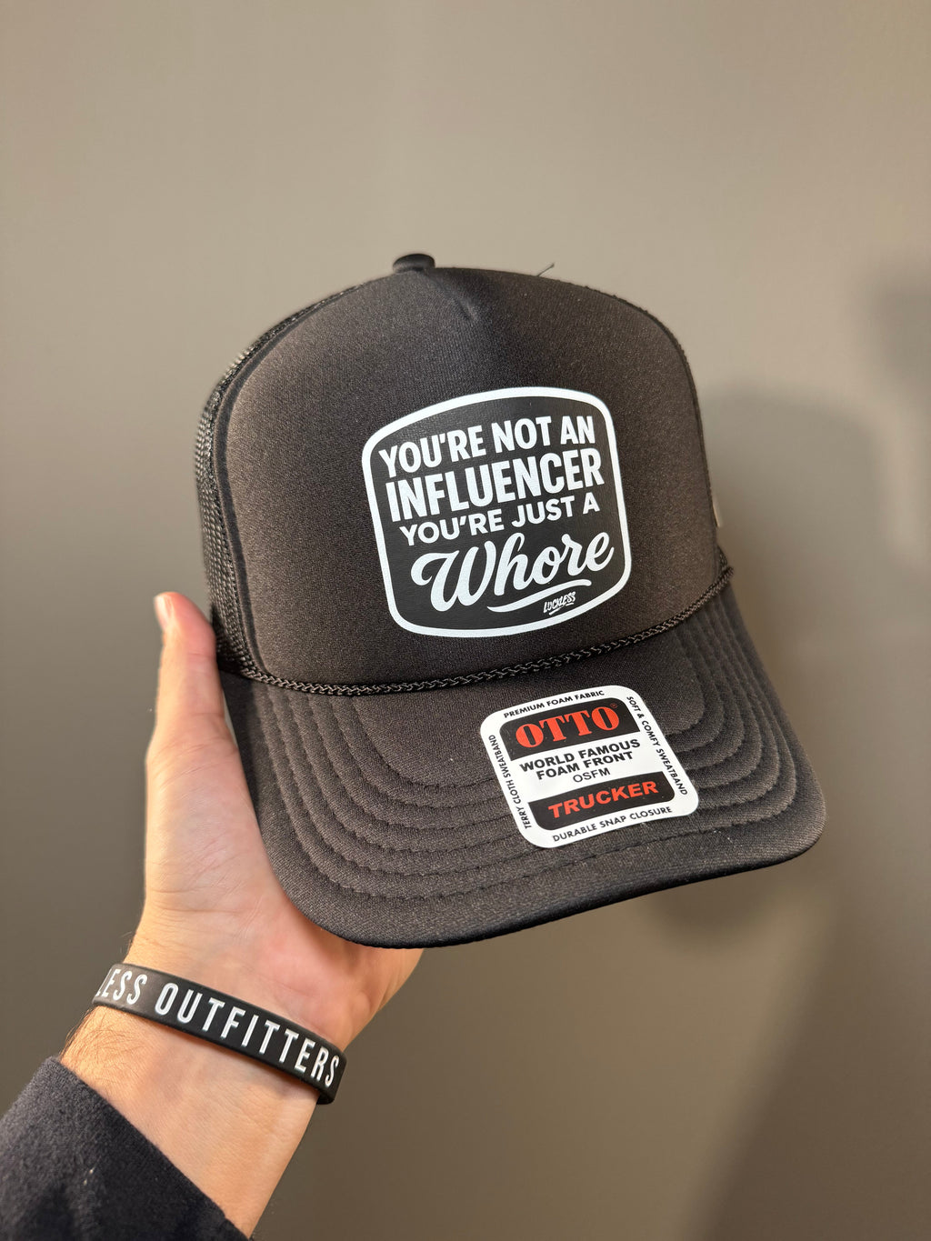 Luckless Outfitters Not an Influencer Trucker Hat — packaging