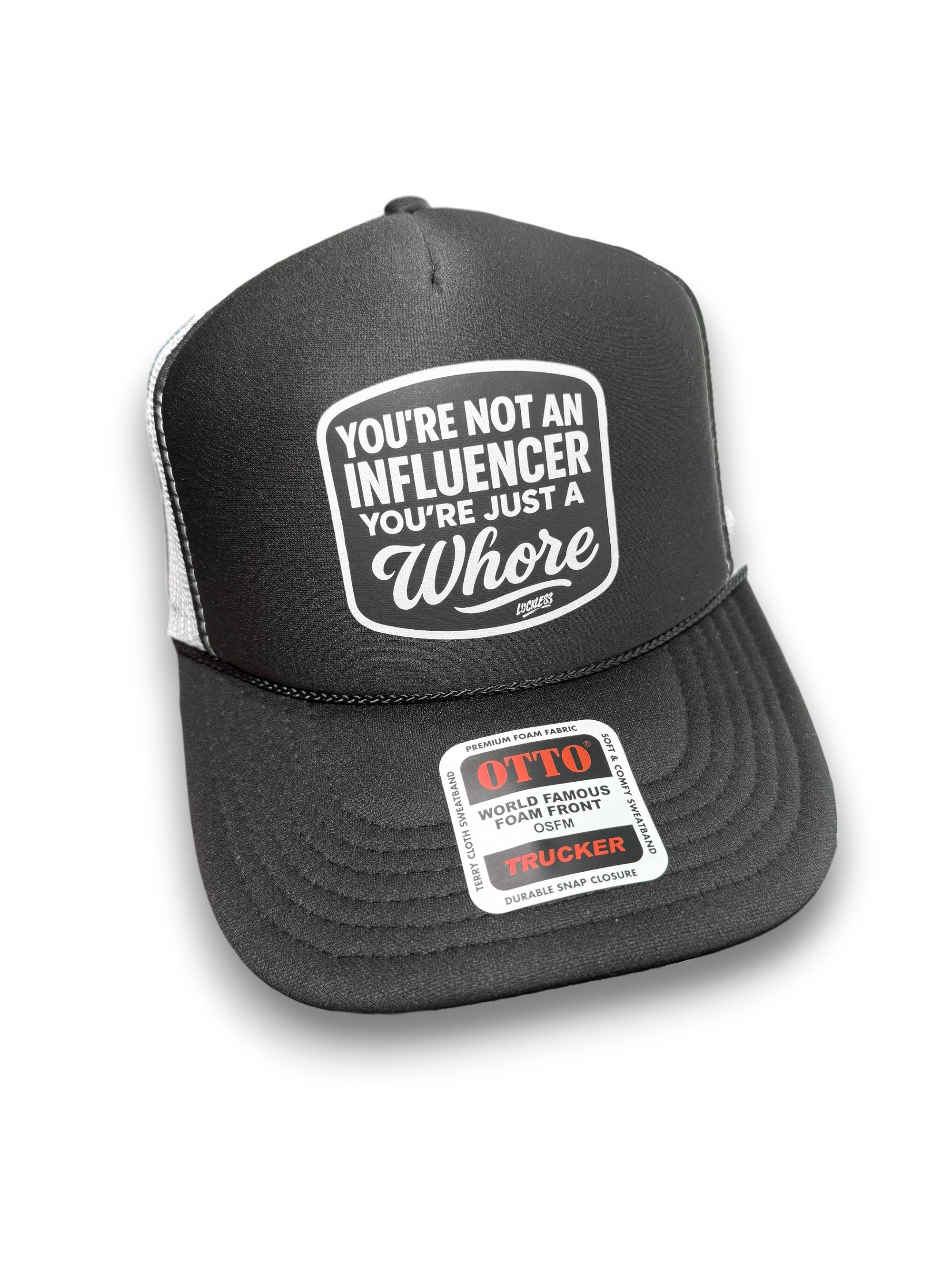 Luckless Outfitters Not an Influencer Trucker Hat — main product shot