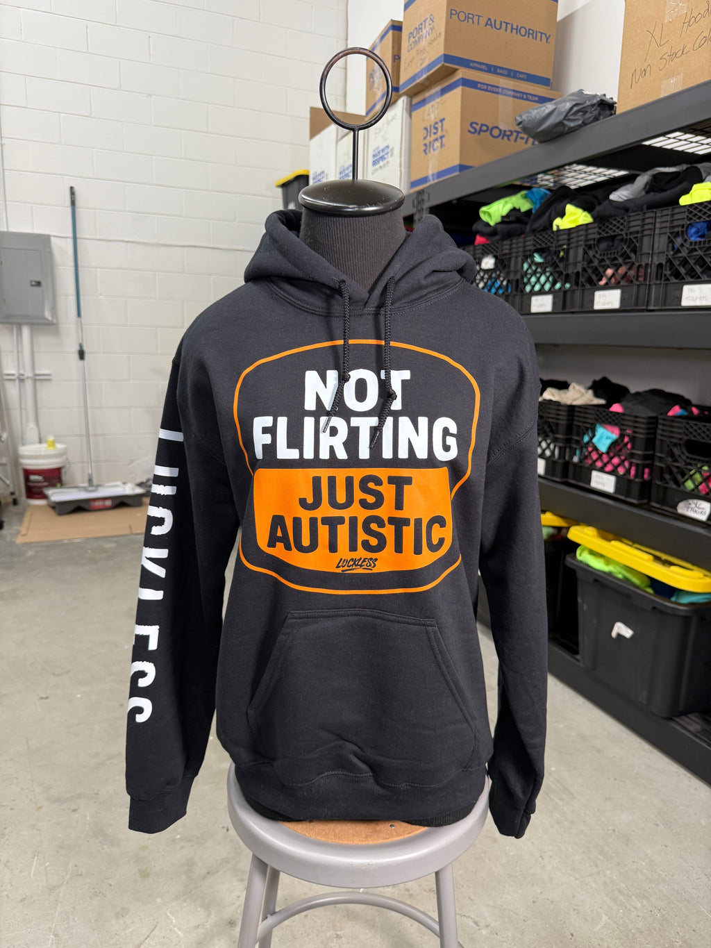 Luckless Outfitters Not Flirting Hoodie — color detail