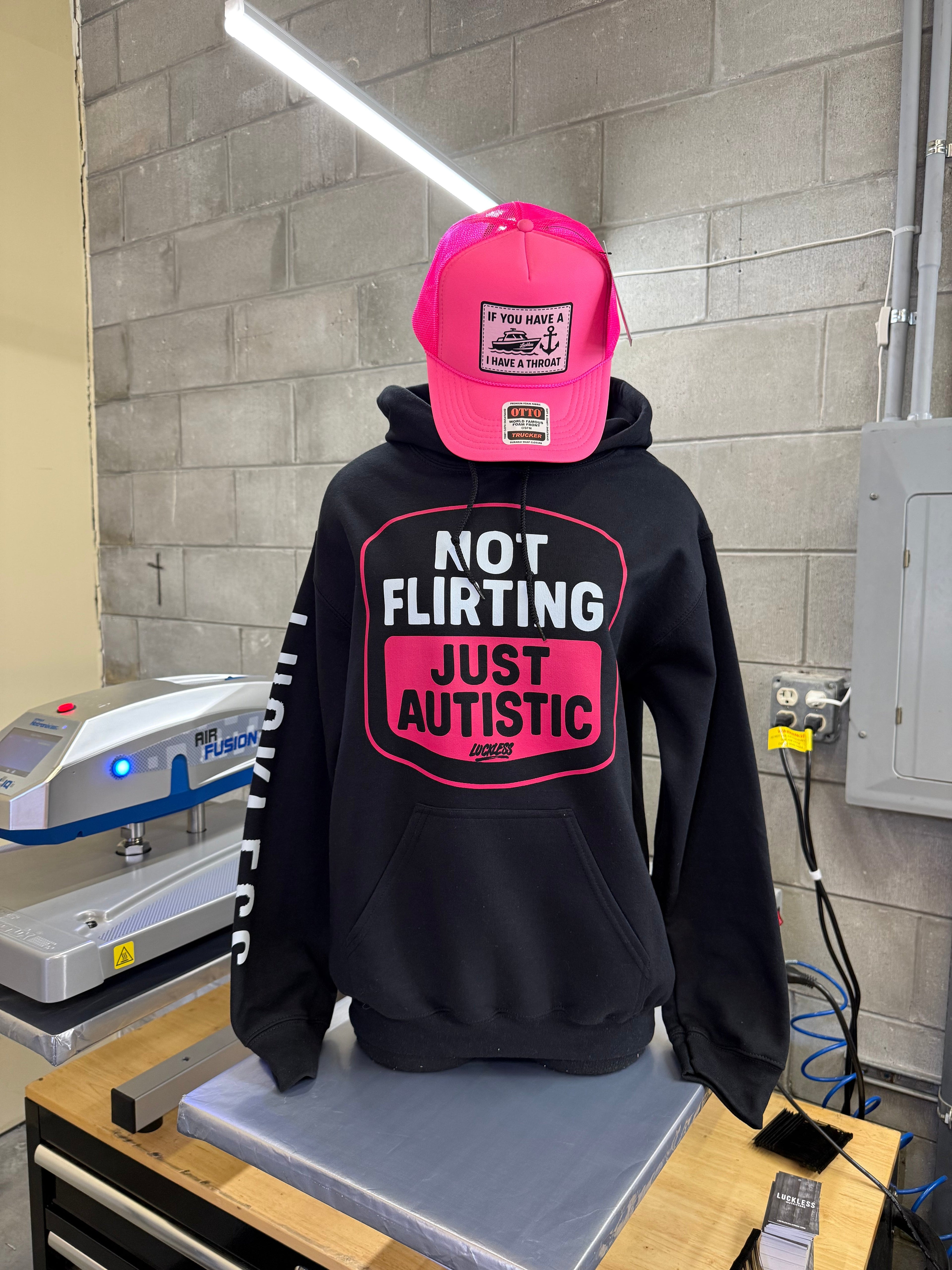Luckless Outfitters Not Flirting Hoodie — back view