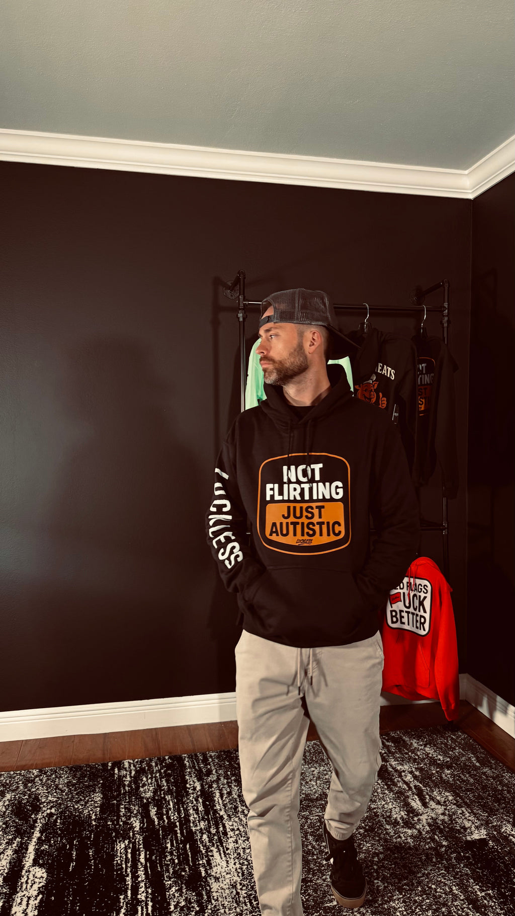 Luckless Outfitters Not Flirting Hoodie — size reference