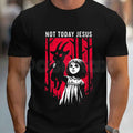 Not Today Jesus Baphomet Goat Design T-Shirt – Occult Satanic Goth Graphic Tee, Sarcastic Dark Humor Unisex Esoteric Demon Horns Shirt