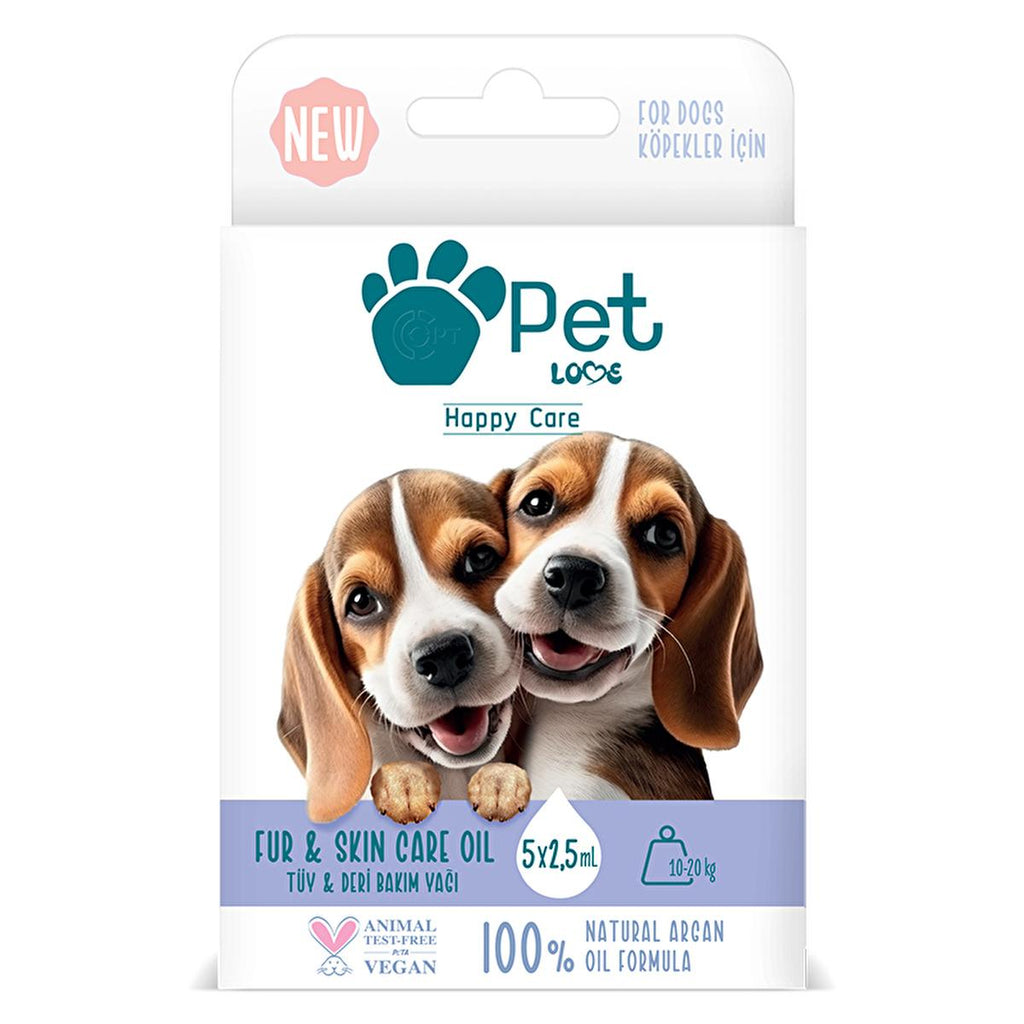 Pet Love Dog Grooming Oil - Natural Argan Oil for Healthy Shiny Fur, 0.42 fl oz