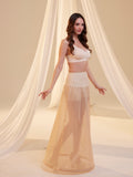 Nude A-Line Wedding Dress Petticoat , One Hoop Underskirt with Waist Corsage – Bridal Port