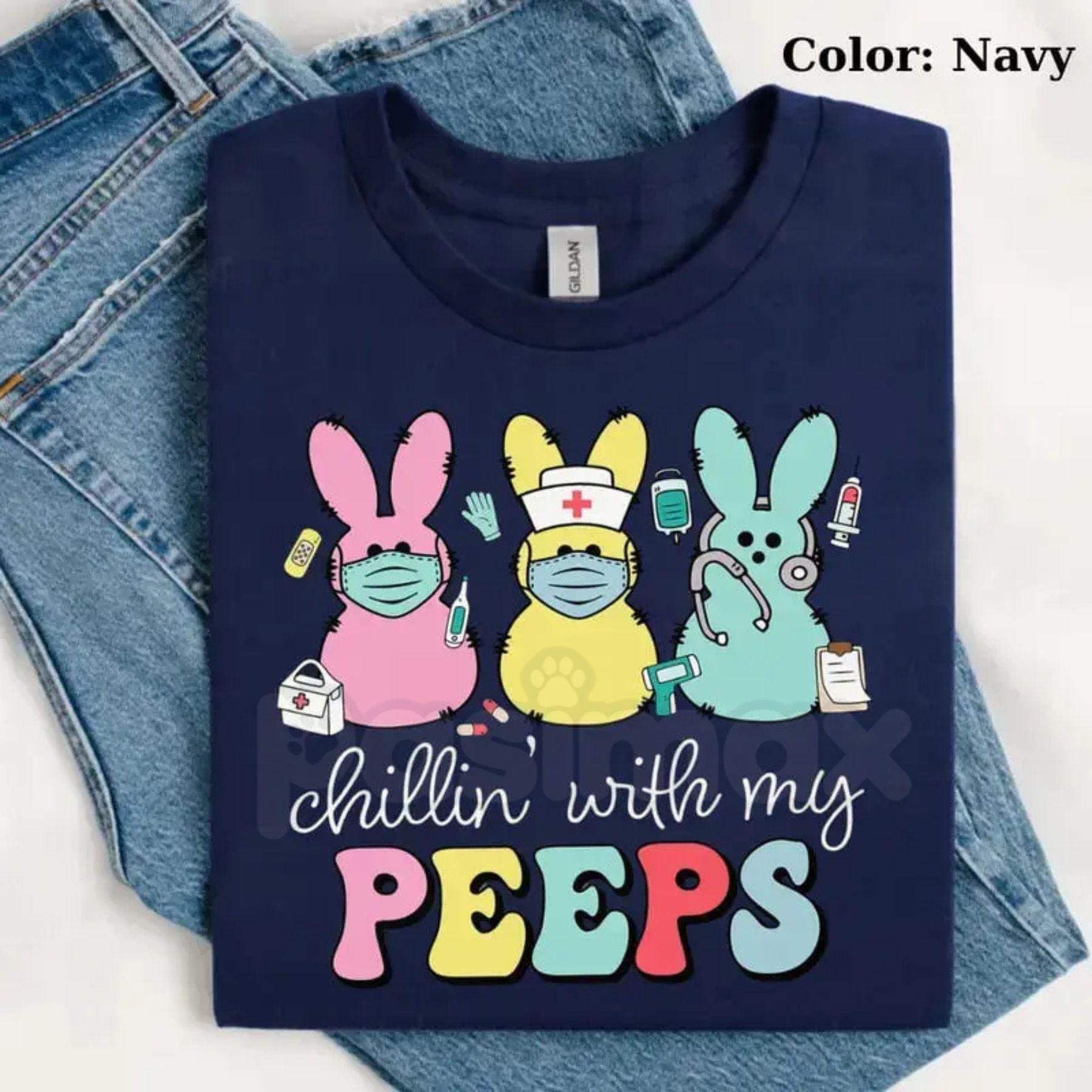Pasimax Nurse Easter Sweatshirt | Chillin' With My Peeps Nursing Crewneck | Funny Healthcare Easter Jumper | Registered Nurse