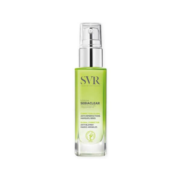 SVR Sebiaclear Serum 30ml - Non-Comedogenic Skincare for Oily Skin, Hypoallergenic Serum with Gluconolactone & Salicylic Acid