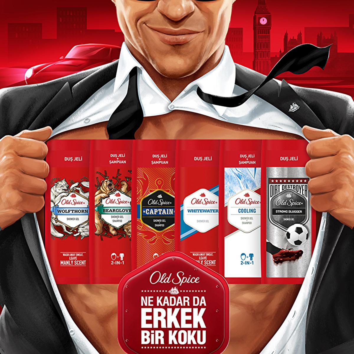 Old Spice Cooling: 2-in-1 Shower Gel & Shampoo - Refreshing Clean, Eliminates Odor, Masculine Scent