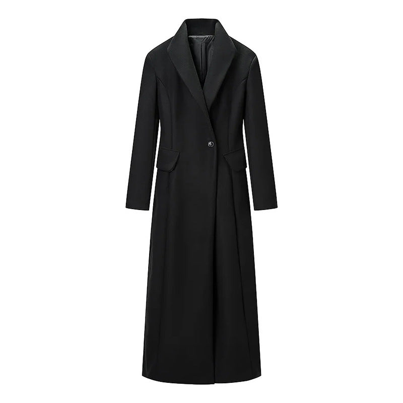Korean Elegant British Long Cut Coat Women Spring Woolen Coat