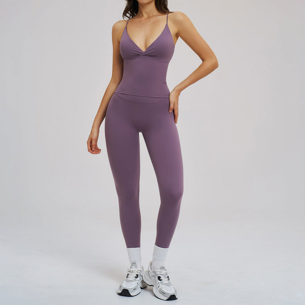 Bella Mia Brushed Sports Tight Back Running Sports Casual Suit Outdoor Riding Yoga Two Piece Sets — lifestyle context