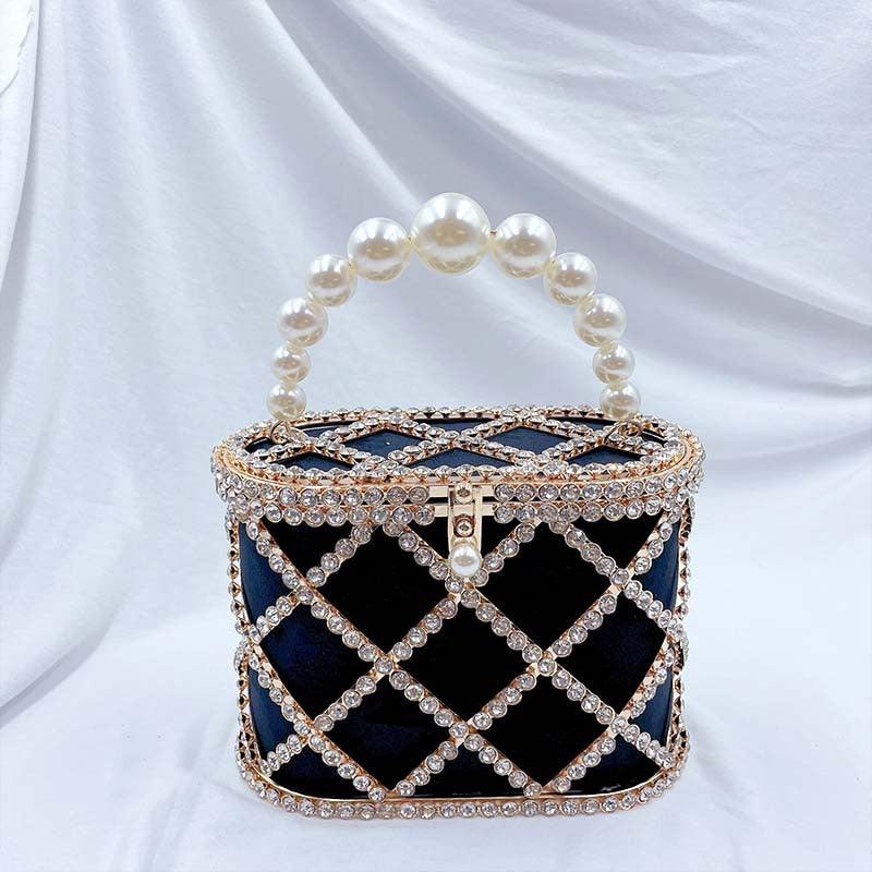 Mariam's Collection Mariam's Collection MAC022 Stylish Pearl Diagonal Span Basket Bag — product category context