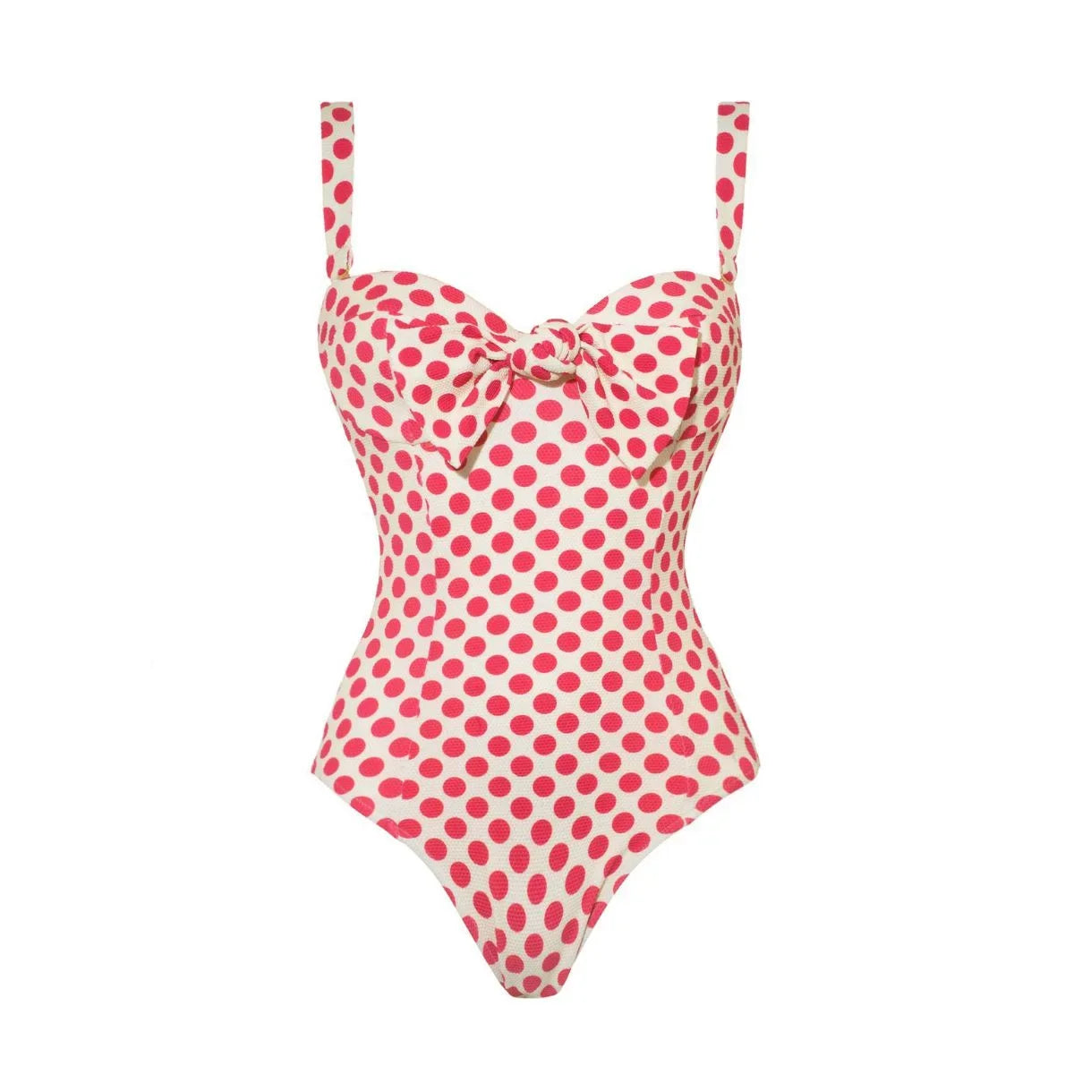 Polka Dot Print One-Piece Swimsuit Set for Women Vacation 2024