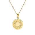 Mariam's Collection Mariam's Collection MAC095 Round Titanium Steel Unisex Style Necklace — Mariam's Collection branding close-up