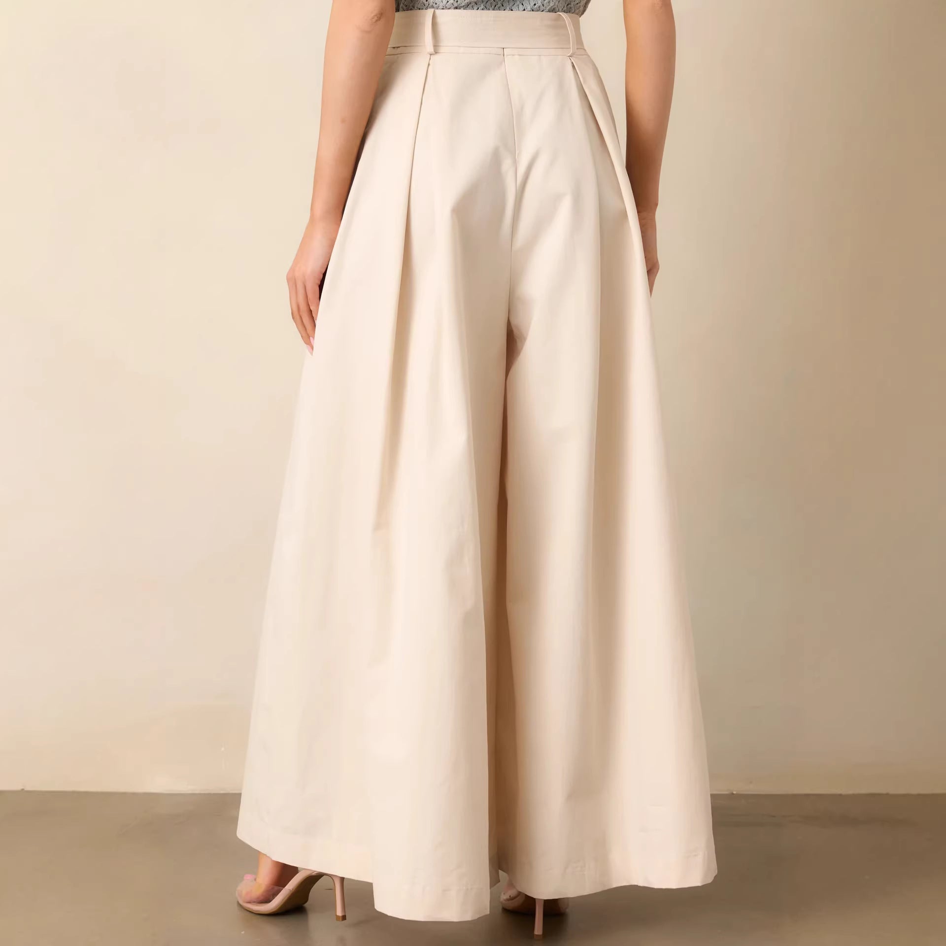 Bella Mia Women Spring Autumn Apricot Straight Leg Pants — branding close-up
