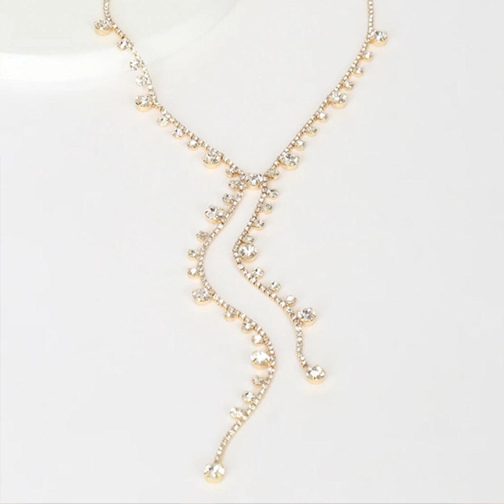Mariam's Collection MAC088 Personalized Long Tassel Irregular Diamond Necklace — Mariam's Collection branding close-up