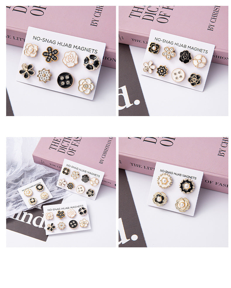 Mariam's Collection Versatile Allure Floral Magnetic Hijab Clasp (MAC338) — lifestyle worn / used context
