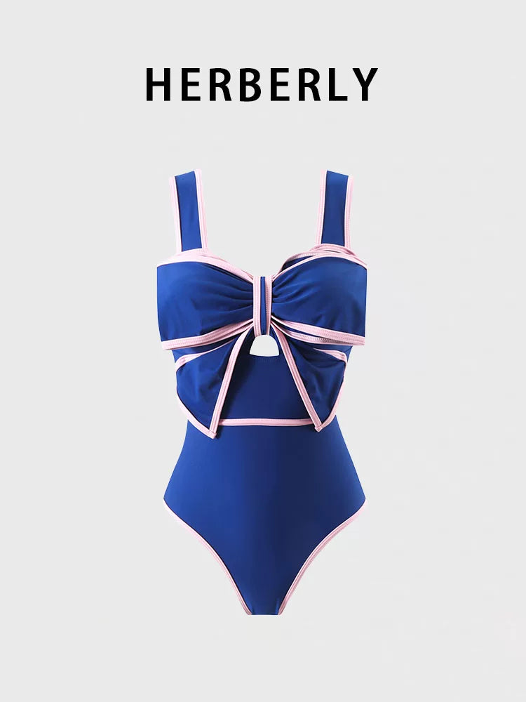 HERBERRY Women's Bikini Set Ruched One Piece Swimsuit Skirted