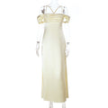 Bella Mia Strap Satin off Shoulder Evening Dress Backless Sexy Dress — alternate view