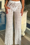 Women Blouse Mesh Plaid Sexy Beach Pants