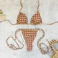 Bella Mia Three Point Bikini Trousers Sexy Strap Backless Split Swimsuit Women Bikini — detail and construction