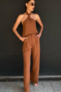 Pretty Little Patriot Pretty Little Patriot High Waist Brown Trouser Set — product category context
