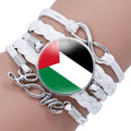 Mariam's Collection Palestinian flag keffiyeh pattern time gemstone love & ∞ style multi-layered… — detail shot 6