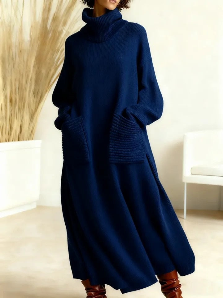 Bella Mia High Neck Woolen Dress Loose Woolen Coat — packaging or label
