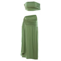 Bella Mia Women Clothing Spring Sexy Solid Color Tube Top Vest Slim Ribbon Pleated Skirt Sets — alternate view
