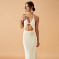Maxi Dress Women Solid Color Sexy Knitted Beach Dress Bikini Swimsuit Blouse Sun Protective Clothing
