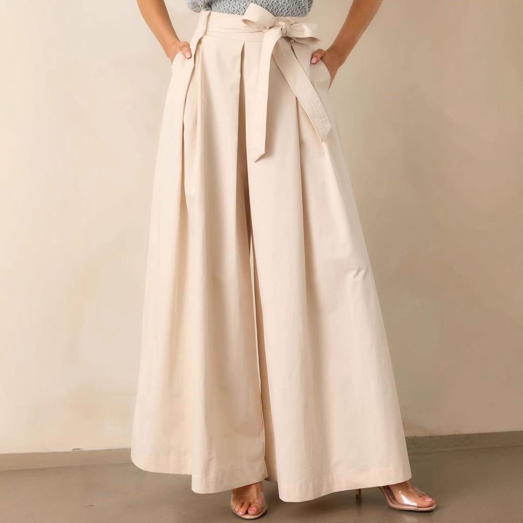 Bella Mia Women Spring Autumn Apricot Straight Leg Pants — main product shot