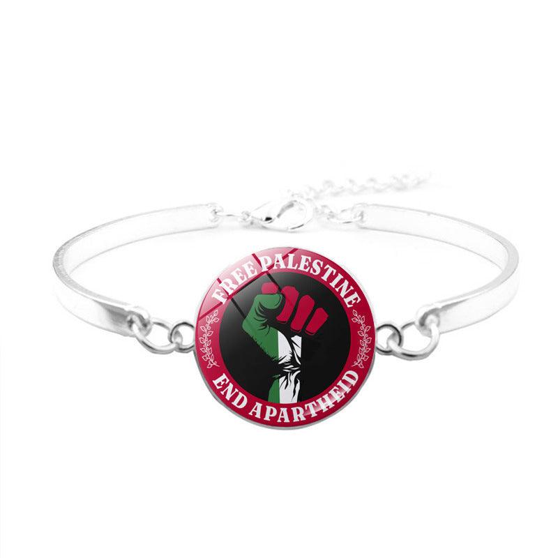 Mariam's Collection Free Palestine Bracelet | Palestinian Flag Keffiyeh Bracelet (MAC081) — detail shot 6