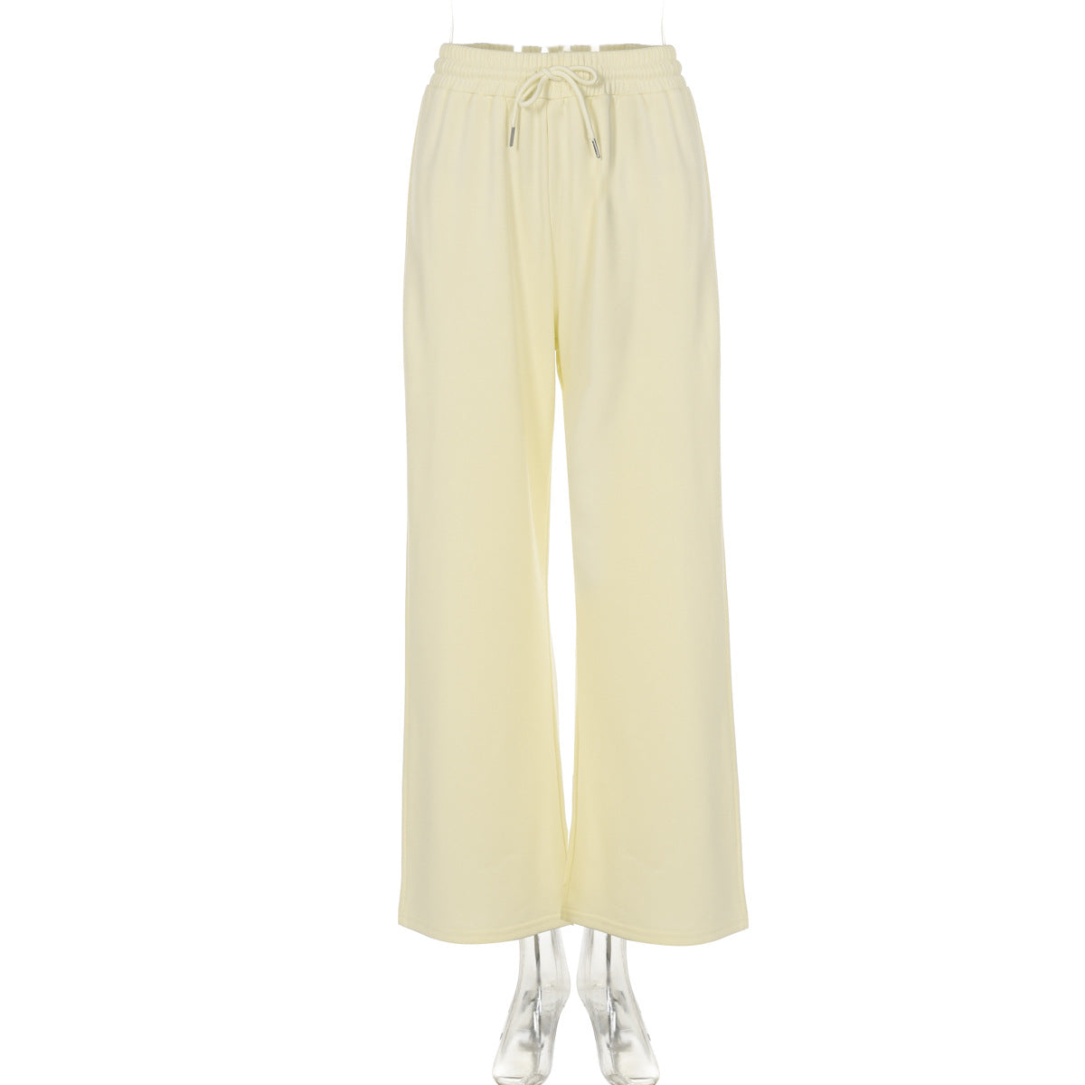 Bella Mia Women Wear Autumn Casual Loose Drawstring Tight Waist Solid Color Trousers — branding close-up