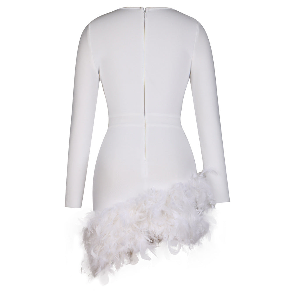 Pretty Little Patriot Pretty Little Patriot White Feather Cocktail Dress — product category context