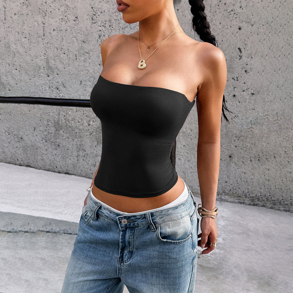 Bella Mia Women Clothing Summer Sexy Tube Top Vest — detail and construction