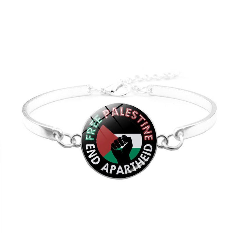 Mariam's Collection Free Palestine Bracelet | Palestinian Flag Keffiyeh Bracelet (MAC081) — detail shot 7