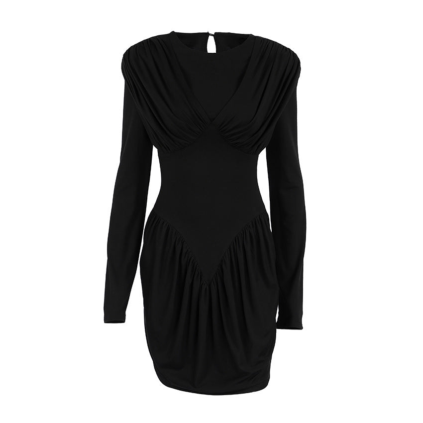 Bella Mia Niche Black Elegant Dress Slim Waist Spring Women Clothing — alternate view