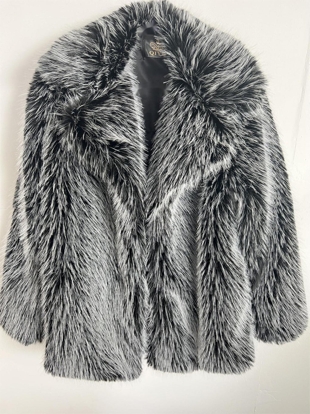 Pretty Little Patriot Pretty Little Patriot Black Mob Wife Faux Fur Coat — Black detail