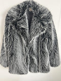 Pretty Little Patriot Pretty Little Patriot Black Mob Wife Faux Fur Coat — Black detail